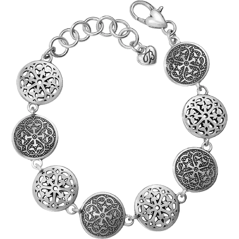 women’s adjustable bracelets-Ferrara Medallion Link Bracelet