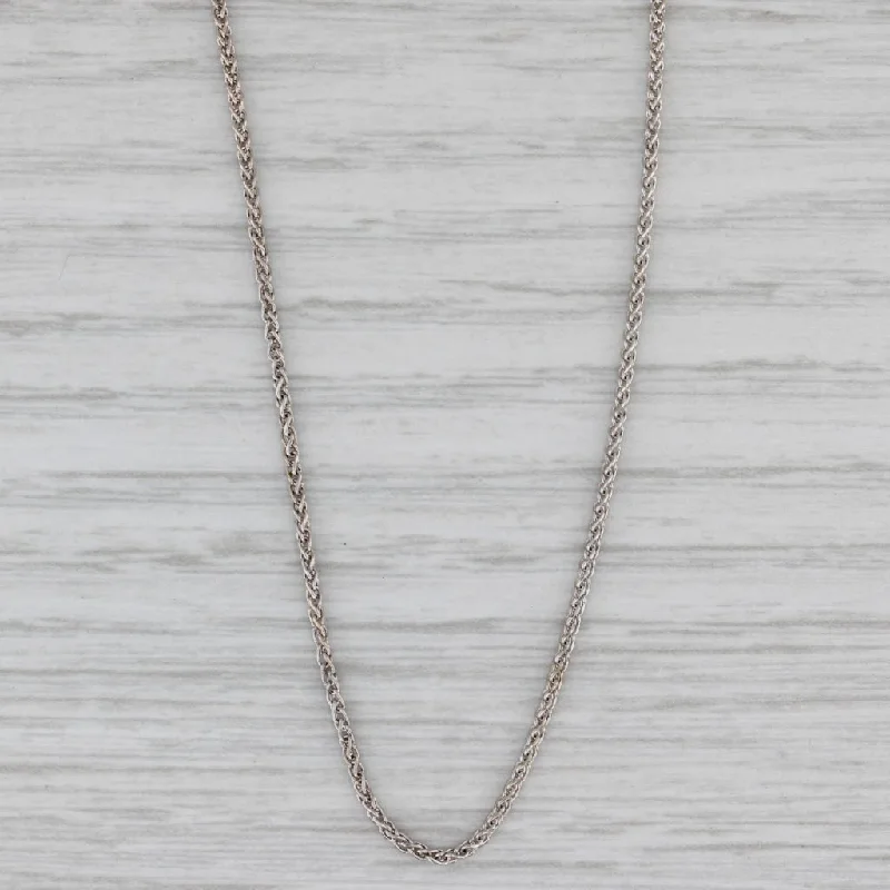 women’s designer necklaces-Wheat Chain Necklace 14k White Gold 20.25" 1.2mm