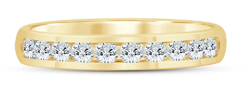 women’s wedding engagement rings-14K Yellow Gold 0.50ctw Round Diamond Classic Wedding Band