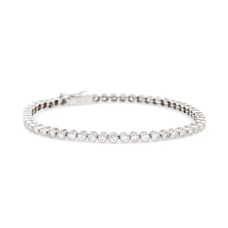 women’s vintage diamond bangles-Art Deco Inspired 4.55 Carat Round Brilliant Diamond Platinum Tennis Bracelet