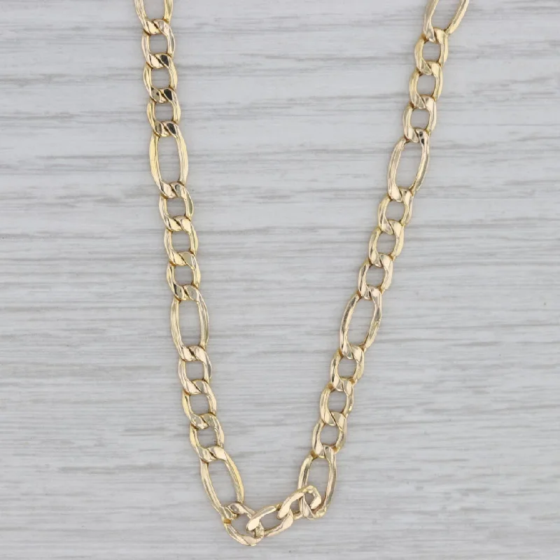 women’s trendy fashion necklaces-22" Figaro Chain Necklace 14k Yellow Gold 5.6mm Italian