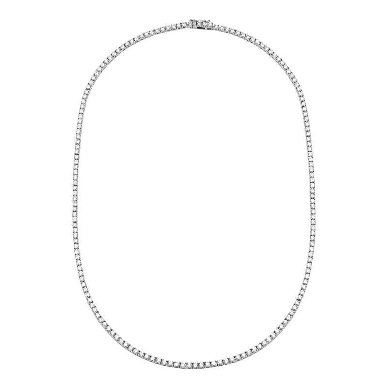 women’s birthstone pendant necklaces-14k White Gold Classic Diamond Tennis Necklace