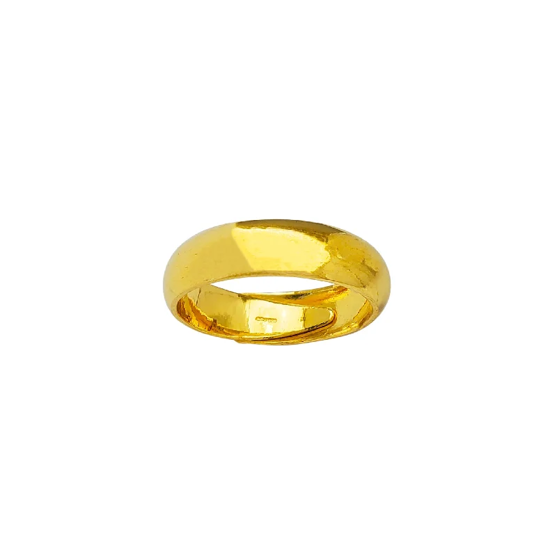 women’s contemporary engagement rings-[6mm] Glossy Wedding Band Ring (24K)