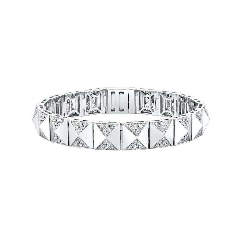 women’s diamond bracelets-Pyramid Link Bracelet