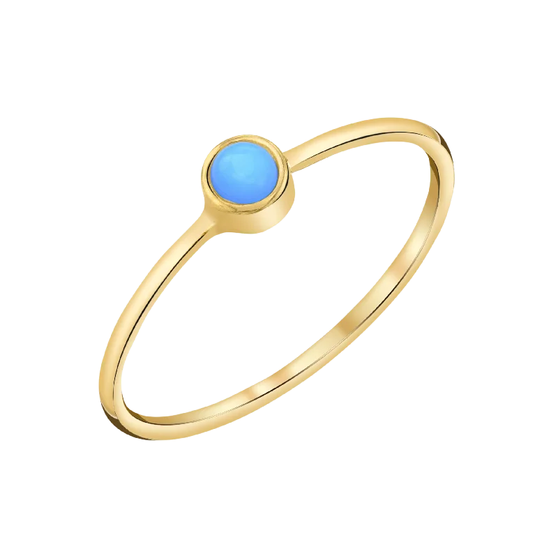 women’s designer rings-Turquoise Solitaire Ring