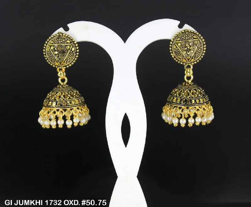 women’s gold hoop earrings-Mahavir Gold Plated Jhumki Earrings  - GI Jumkhi 1732