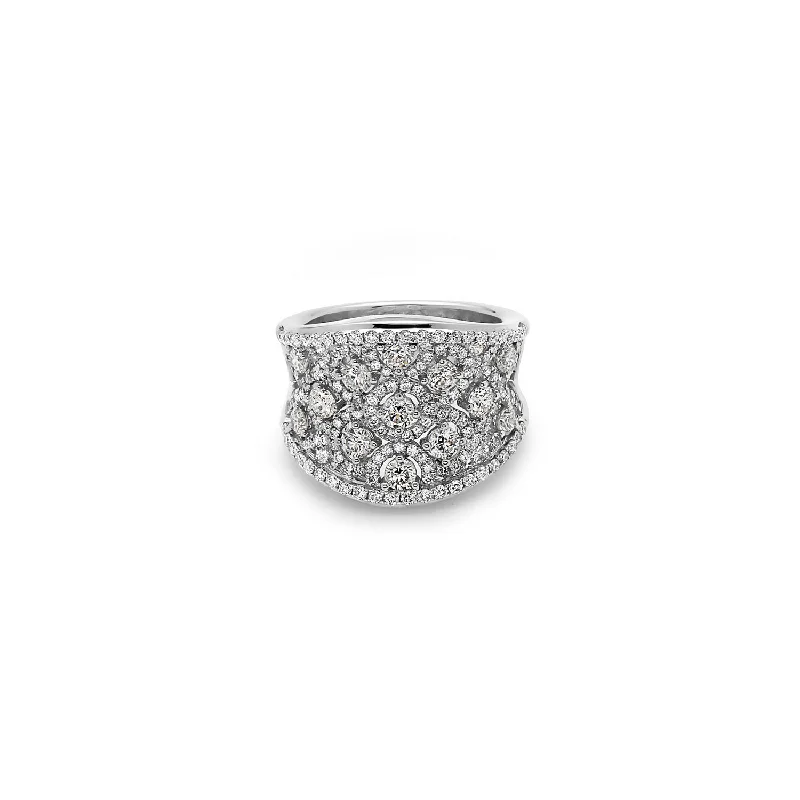 women’s diamond band rings-Diamond Saddle Ring