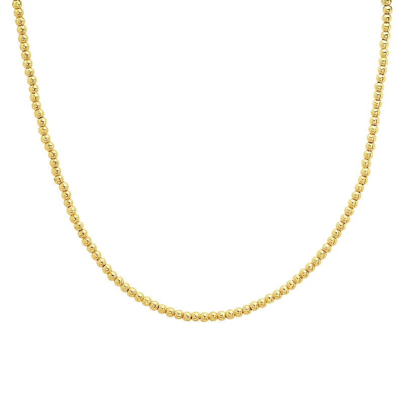 women’s colorful necklaces-BALL CHOKER NECKLACE, GOLD