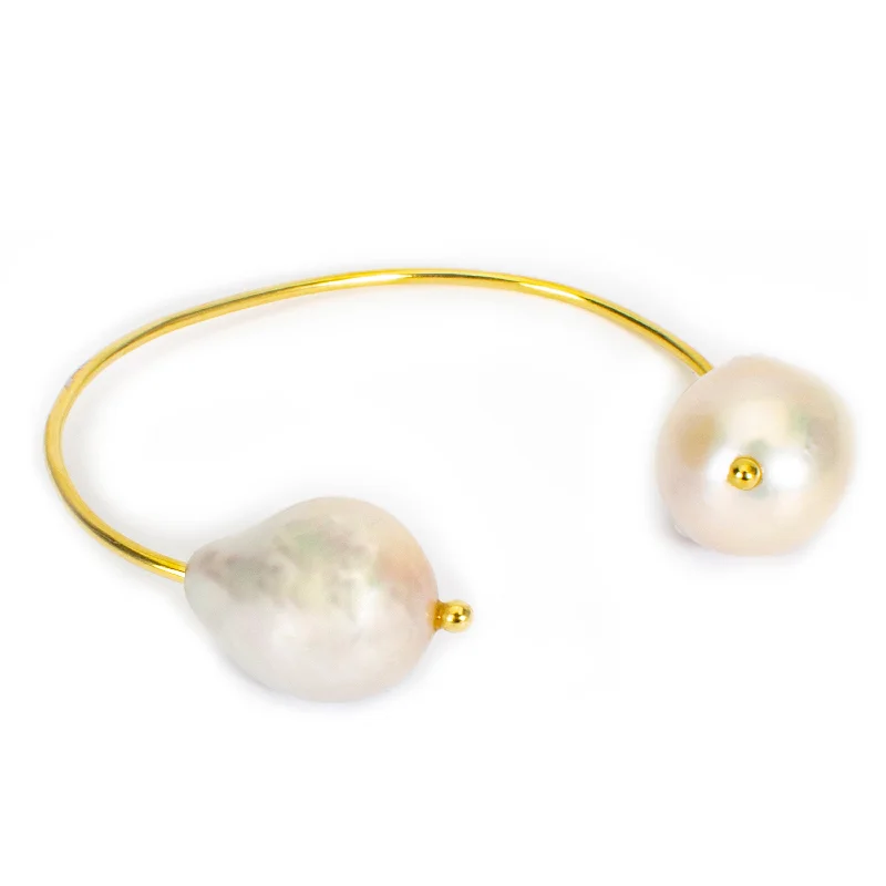 women’s leather bracelets-Pearl Cuff Bracelet