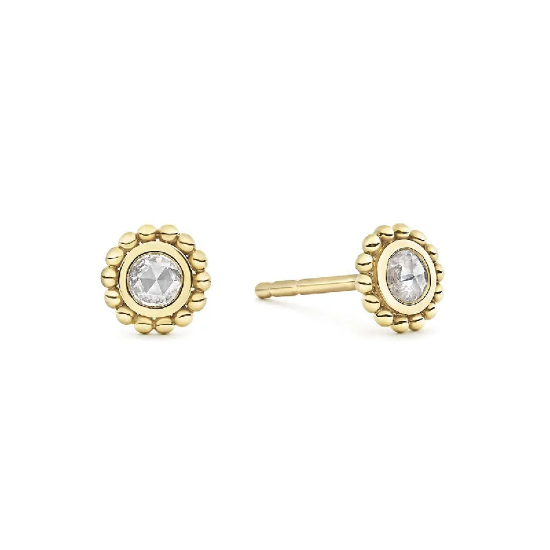 women’s fashion hoop earrings-Small Rose Cut Diamond Stud Earrings