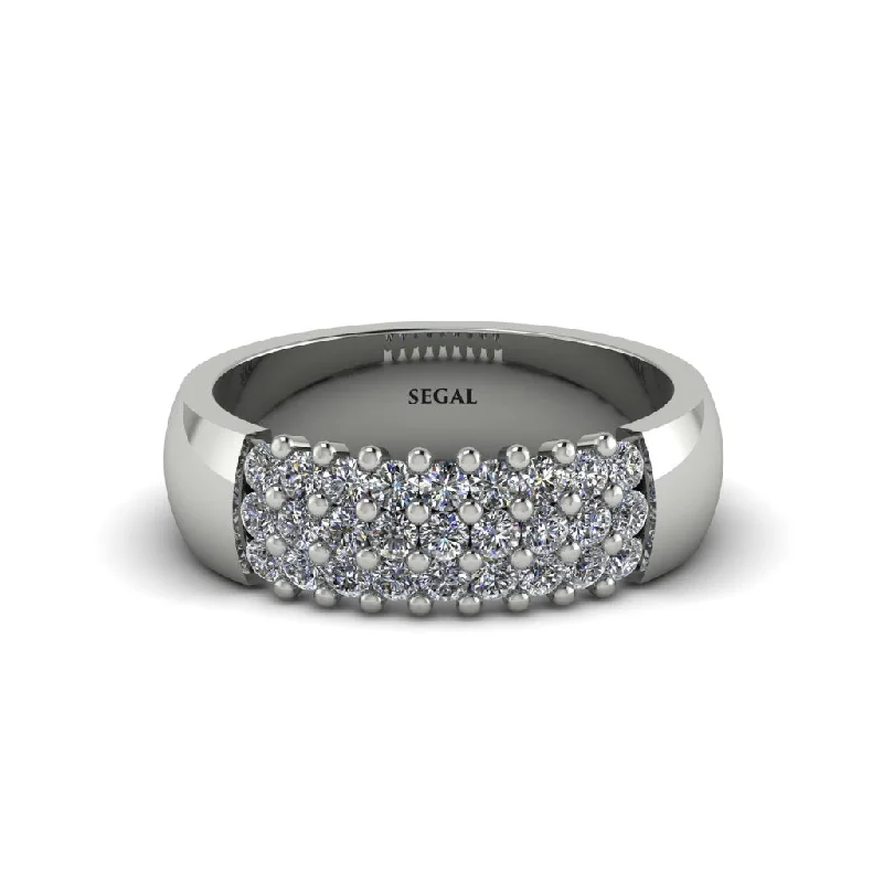 women’s halo engagement rings-Diamond Regal Harmony Wedding Band - Marlowe No. 3