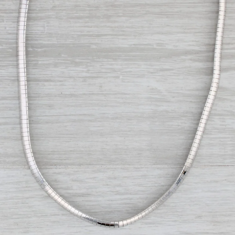 women’s gemstone necklaces-Omega Chain Necklace 14k White Gold 16" 5.6mm