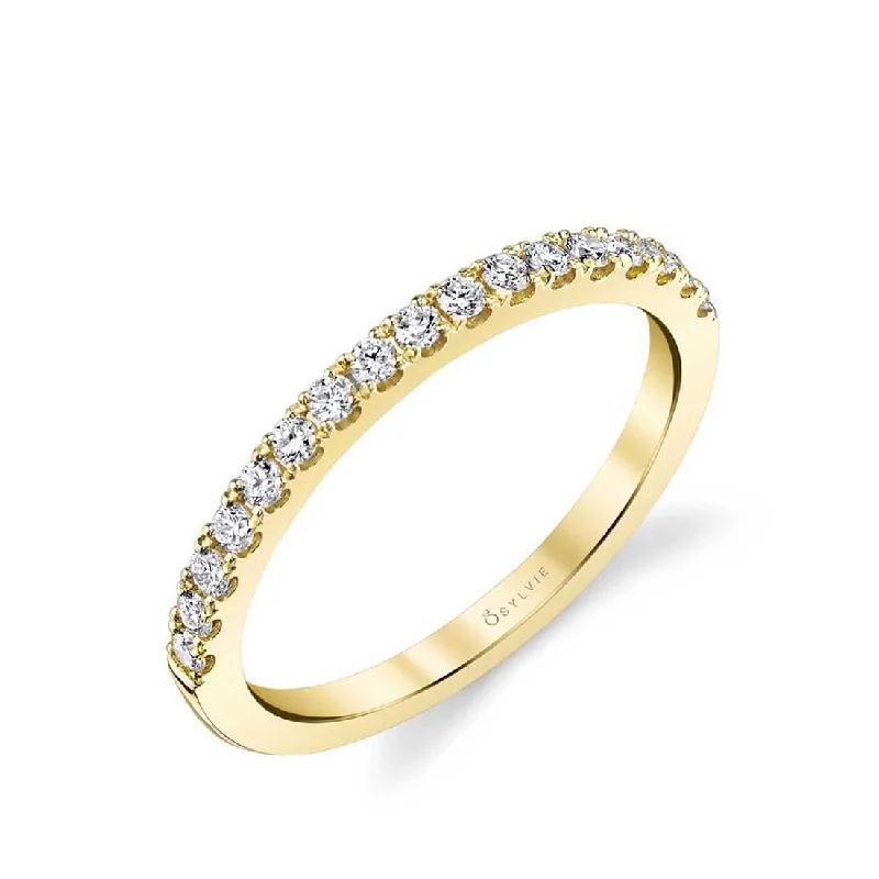 women’s solitaire engagement rings-14K Yellow Gold 0.29ctw Round Diamond Half Wedding Band