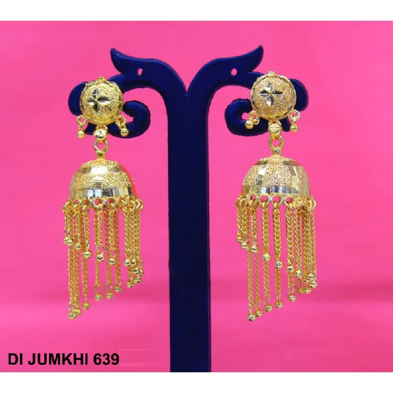 women’s gemstone stud earrings-Mahavir Gold Plated Jhumki Earrings  - DI Jumkhi 639