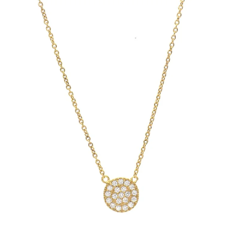 women’s long chain necklaces-TINY DISC NECKLACE, GOLD