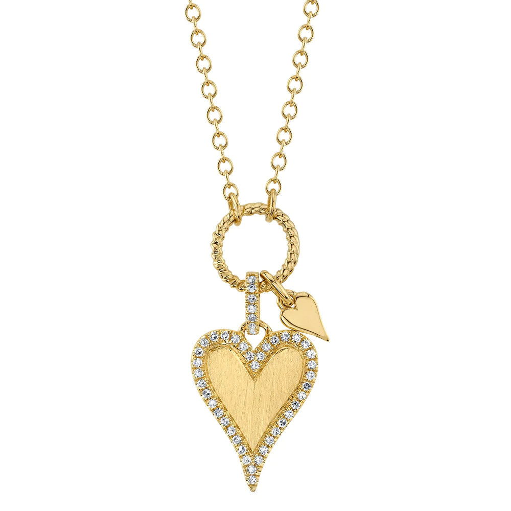 women’s matching pearl necklaces-14K Yellow Gold Diamond Heart Necklace