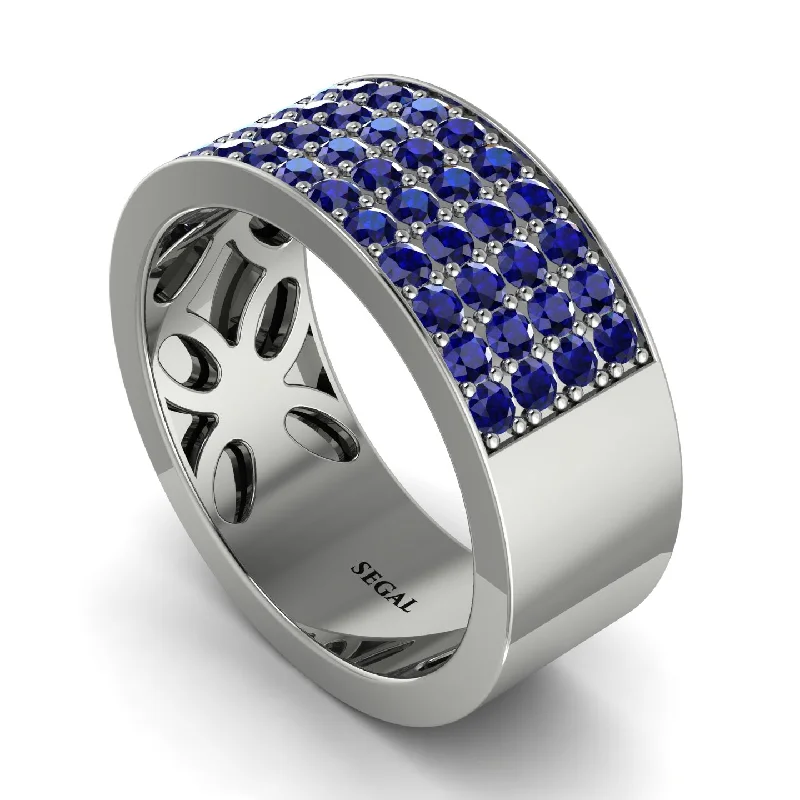 women’s platinum and diamond engagement rings-Sapphire Everlasting Radiance Wedding Band - Carolina No. 15