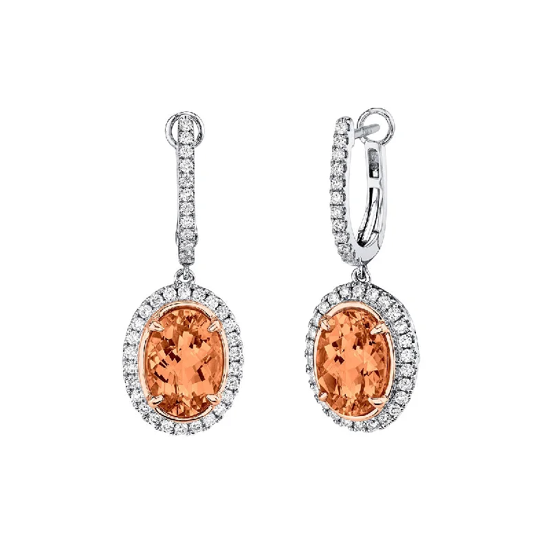 women’s silver dangle earrings-Spice Zircon 18K Gold Huggie Earrings with Diamonds