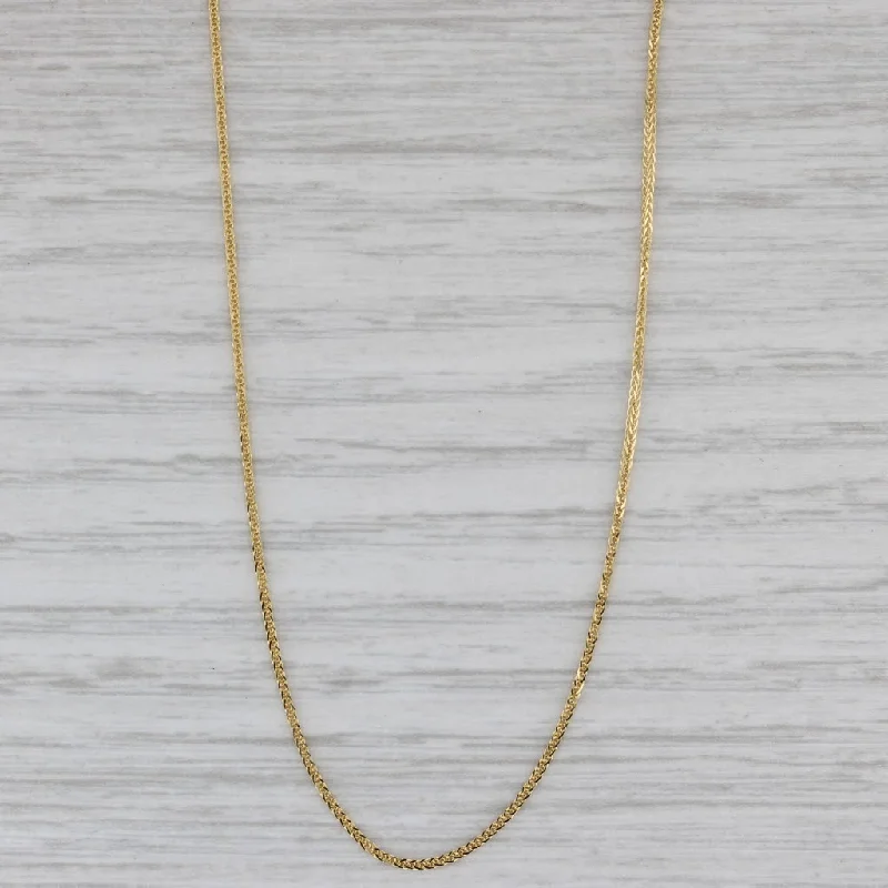 women’s floral necklaces-New Wheat Chain Necklace 14k Yellow Gold 18" 0.6mm