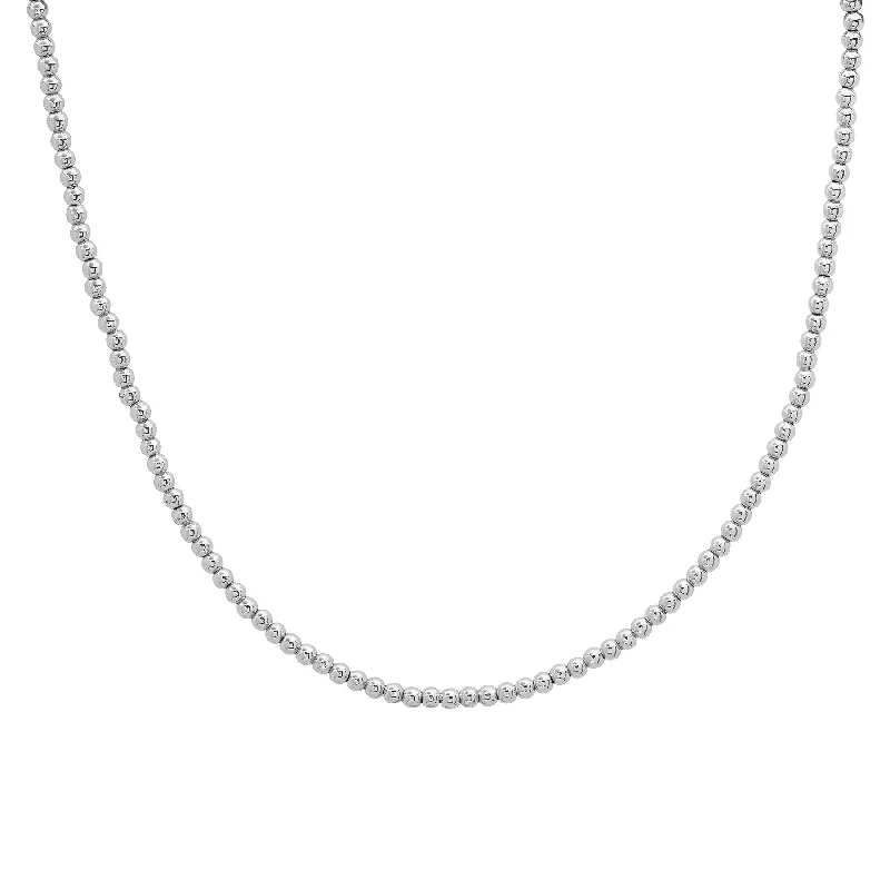 women’s pearl pendant necklaces-BALL CHOKER NECKLACE, SILVER