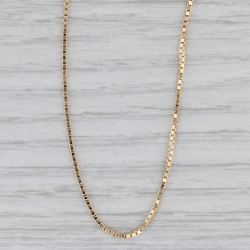 women’s luxury pearl necklaces-19.75" Box Chain Necklace 14k Yellow Gold 1.1mm