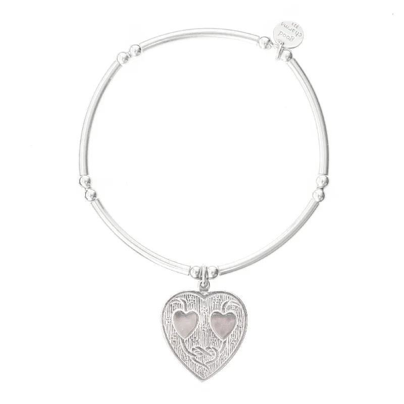 women’s elegant bracelets-Double Heart Single Strand