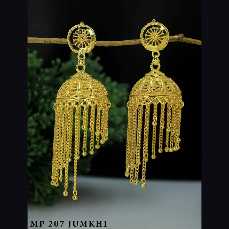 women’s vintage gold earrings-Mahavir Forming Gold Plated Jhumki Earrings  - MP 207 Jumkhi