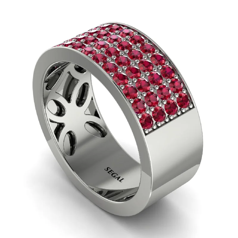 women’s ring sets with engagement rings-Ruby Everlasting Radiance Wedding Band - Carolina No. 12