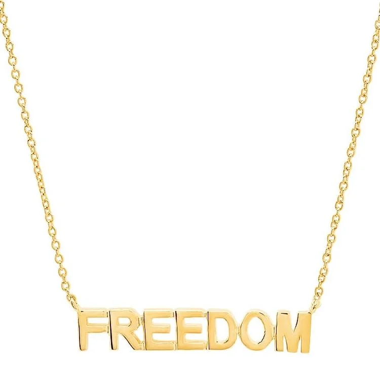 women’s statement necklaces-FREEDOM NECKLACE, GOLD