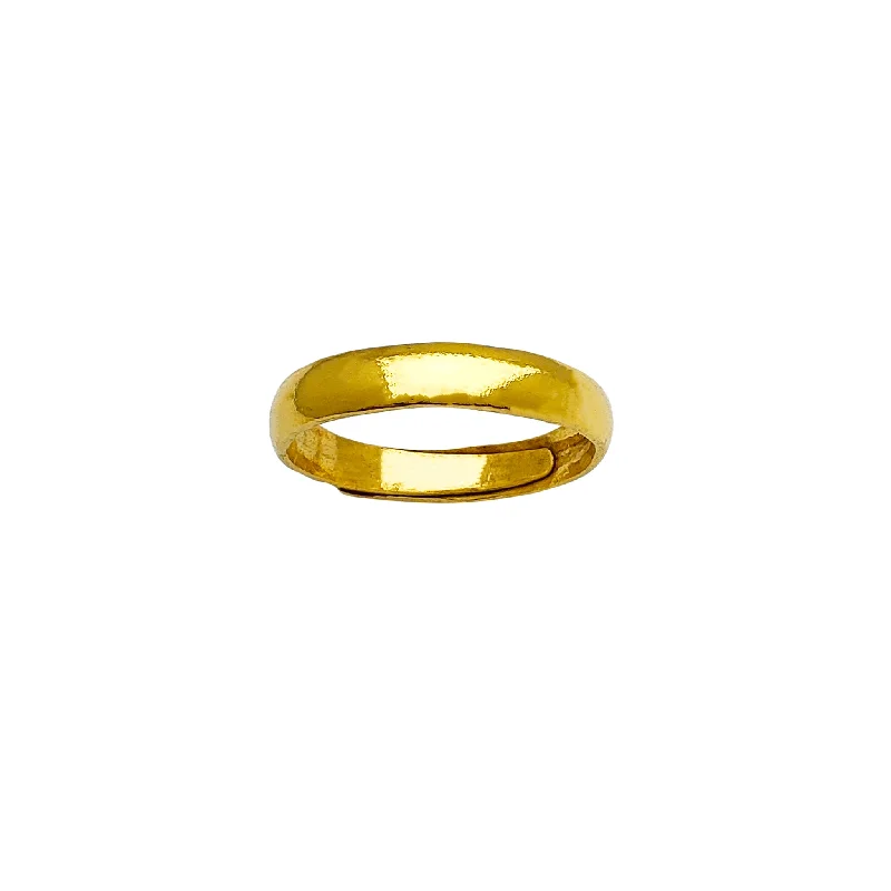 women’s side stone engagement rings-Plain Wedding Band Ring (24K)