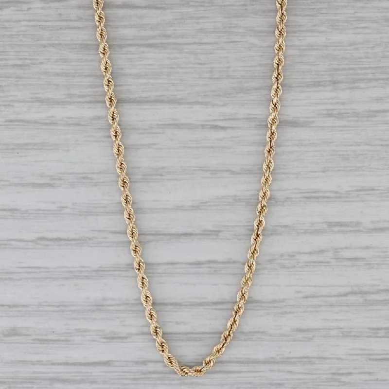 women’s thick chain necklaces-Rope Chain Necklace 14k Yellow Gold 18" 2.1mm Italy