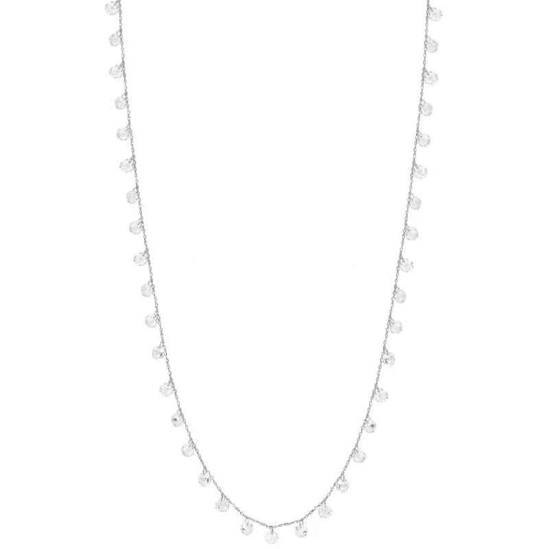 women’s dainty necklaces-LONG DAINTY NECKLACE, SILVER