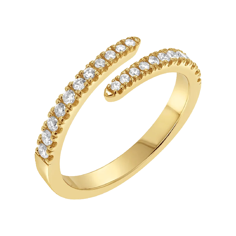 women’s flower rings-Diamond Coil Ring