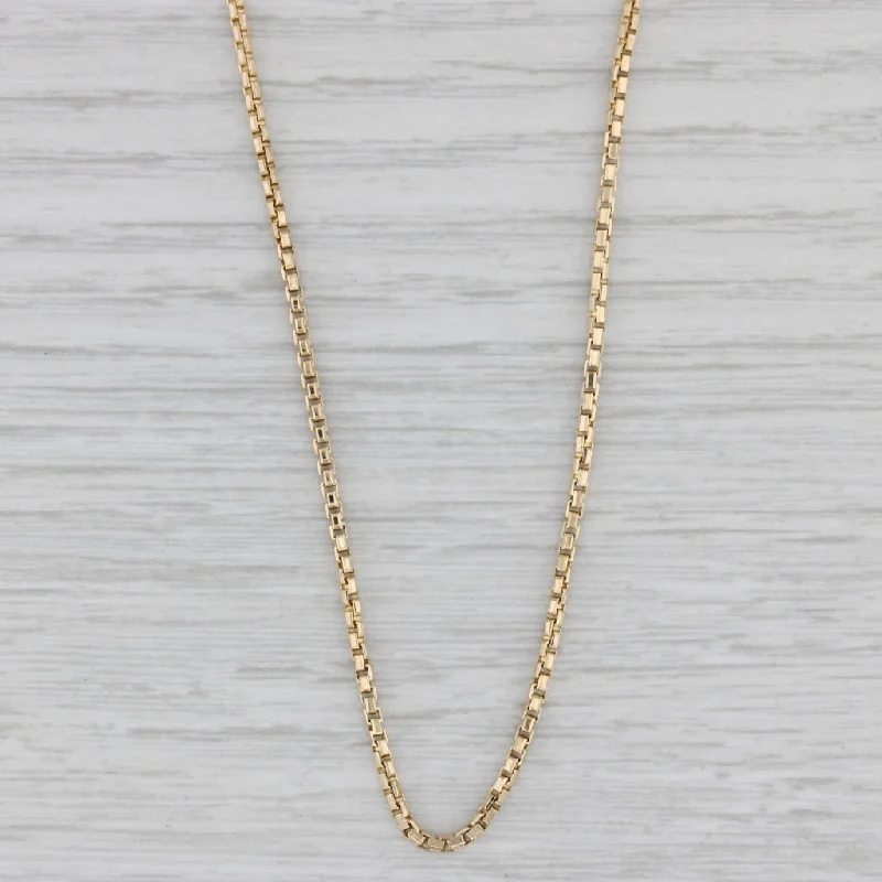 women’s chic necklaces-Box Chain Necklace 18k Yellow Gold 18.5" 1.5mm Italian