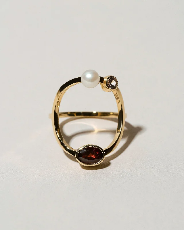 women’s oval rings-Trilogy Ring - Garnet