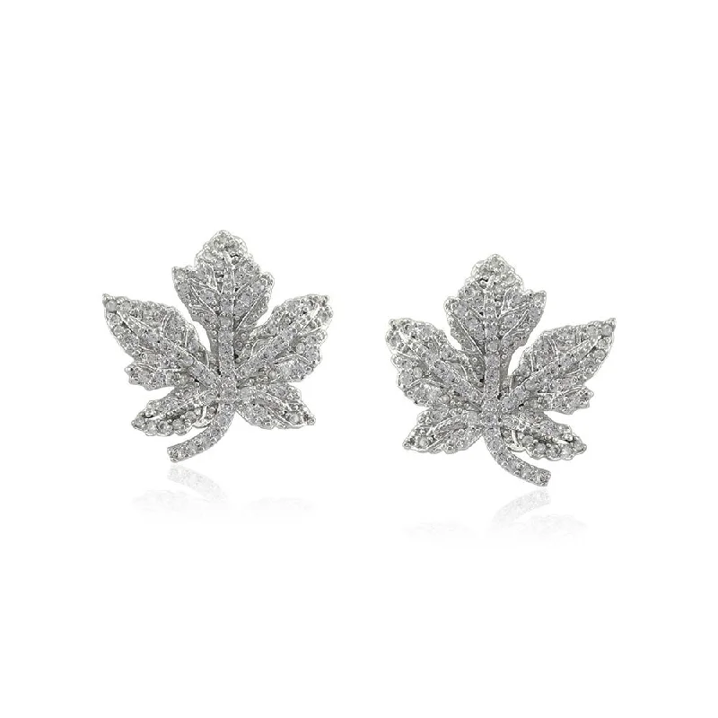 women’s silver dangle earrings-21 Nicole Jewellery Silver Plated Cubic Zirconia Stud Earrings  - ER-827