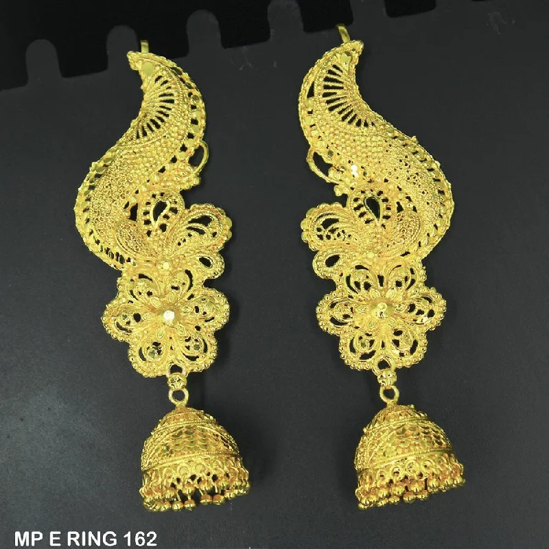 women’s stacked earrings-Mahavir Forming Gold Plated Jhumki Earrings  - MP E RING 162