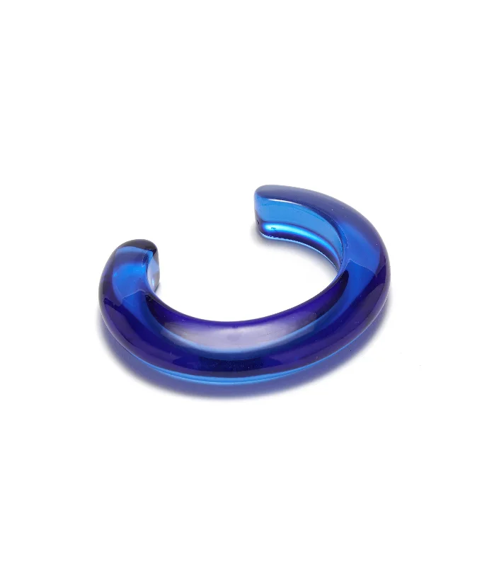 women’s statement bracelets-Ridge Cuff in Electric Blue