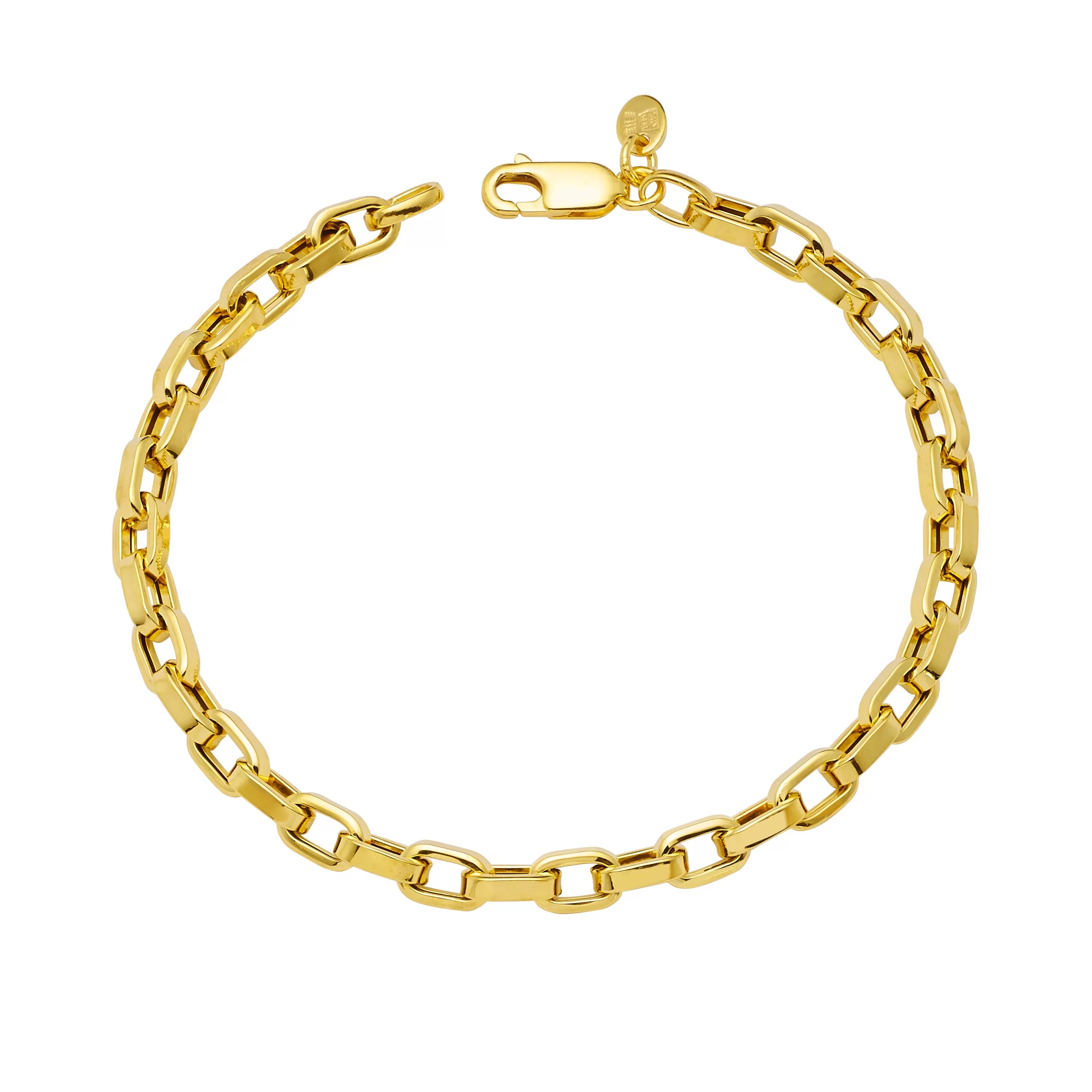 women’s classic bangles-Flat Oval Link Bracelet