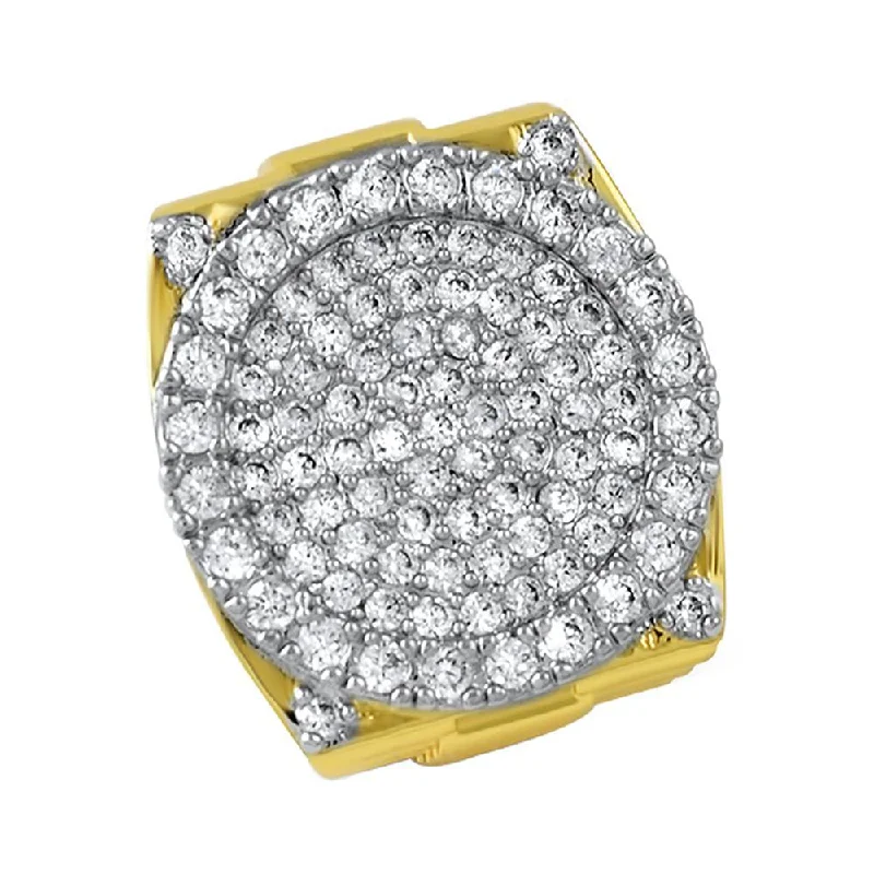 women’s unique gemstone rings-Gold Presidential CZ Mens Ring