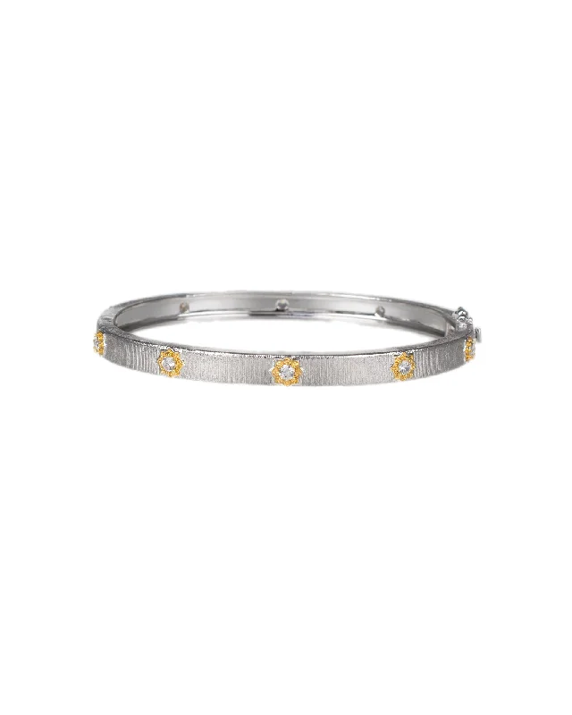 women’s handmade bangles-Starburst Thin Bangle