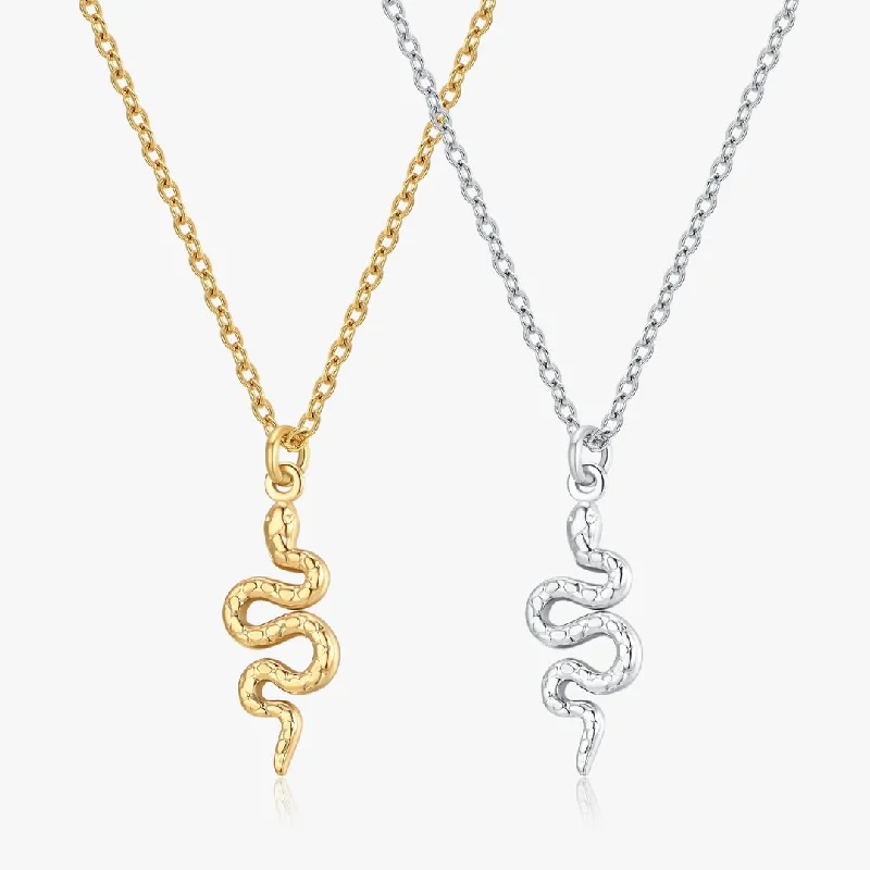 women’s pearl necklaces-Snake Pendant Necklace