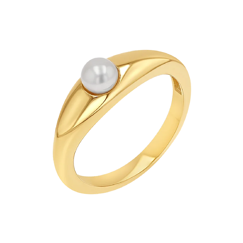 women’s ruby gemstone rings-Pearl Dome Ring