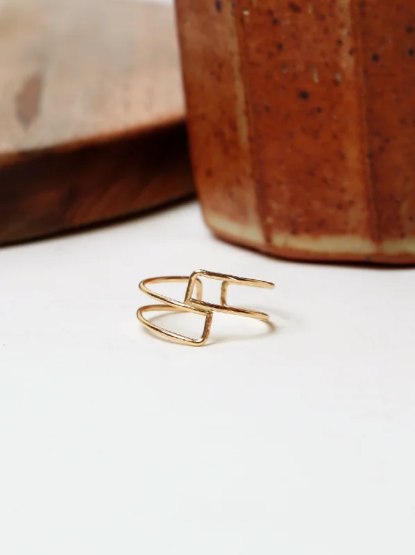 women’s pink gold rings-Meander Ring