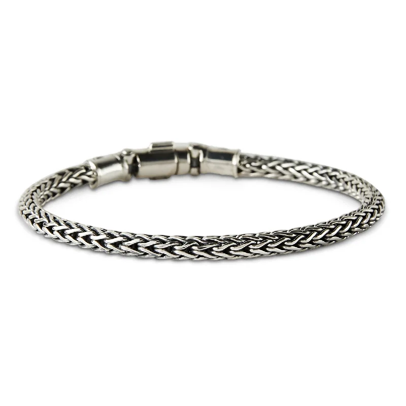 women’s leather bangles-Woven Bracelet