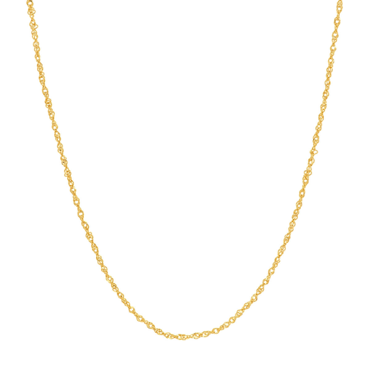 women’s vintage necklaces-14K Yellow Gold Sparkle Singapore Necklace