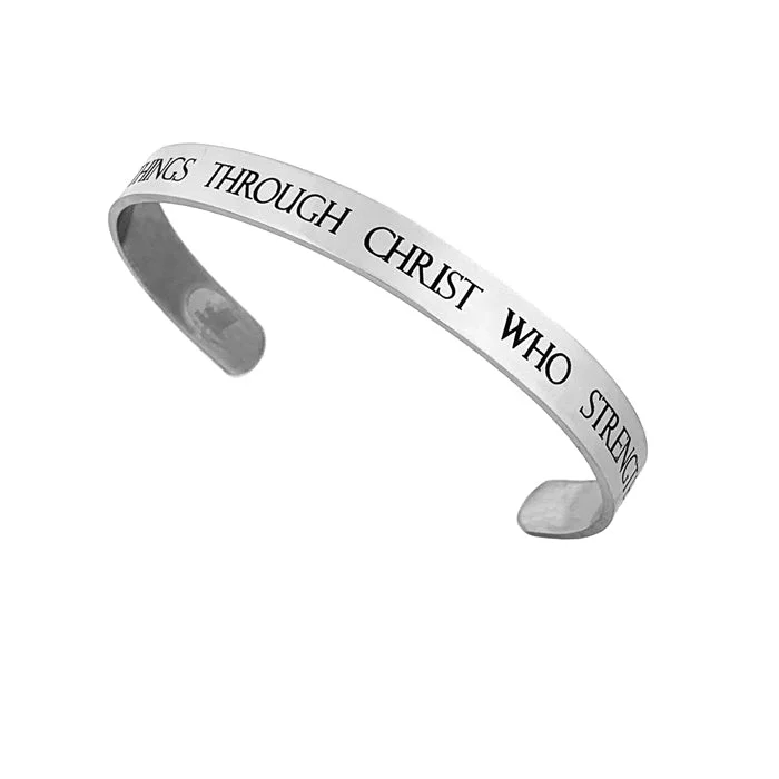 women’s geometric bracelets-Phil 4:13 Stainless Steel Bracelet