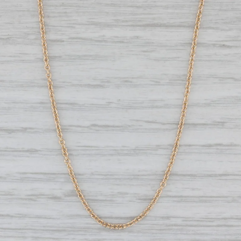 women’s engraved necklaces-Adjustable Cable Chain Necklace 14k Yellow Gold 16" 17" 18"