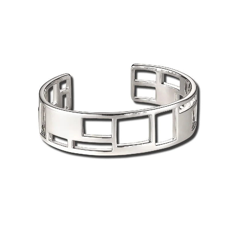 women’s diamond bangles-Thin Windows Cuff