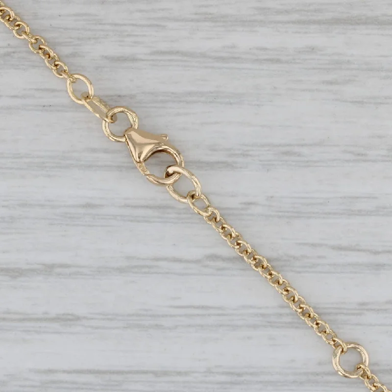 women’s dainty chain necklaces-Rolo Cable Chain Necklace 18k Yellow Gold 17" 18" 2mm Italian